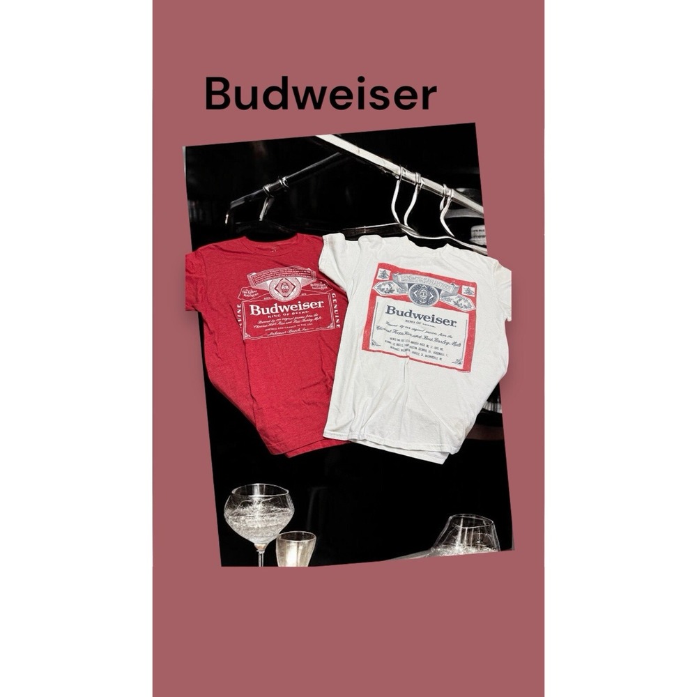BUDWEISER T-Shirt‎ Adult Size Small & Medium Bundle Y2k  Party Summer Bbq Beer